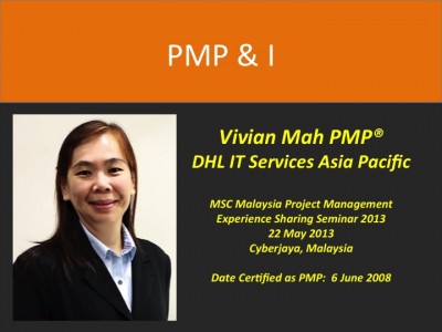 PMP & I – Vivian Mah PMP @DHL IT Services Asia Pacific